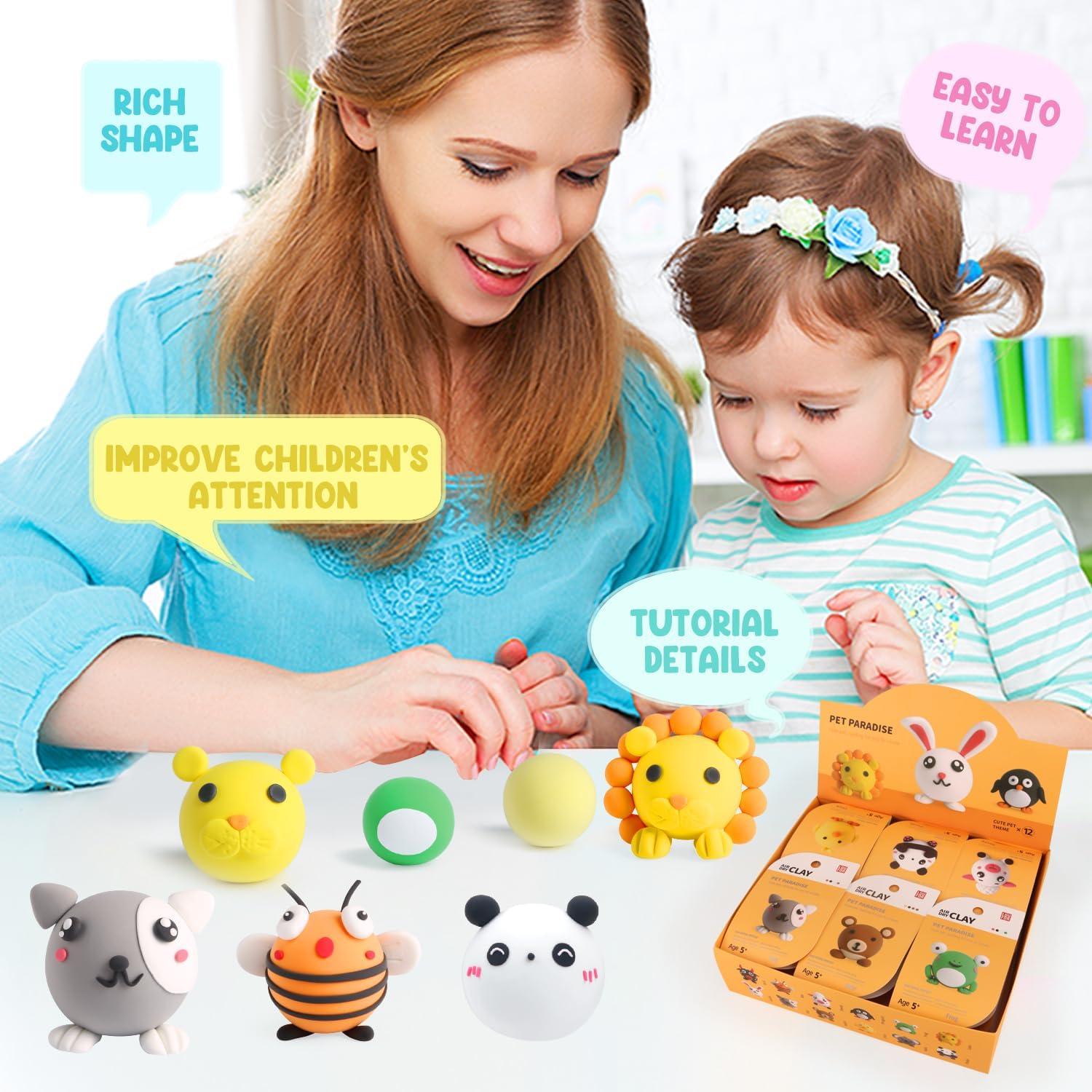 Kit de Arcilla Secada al Aire LOUFOR para Niños - 1.13 kg