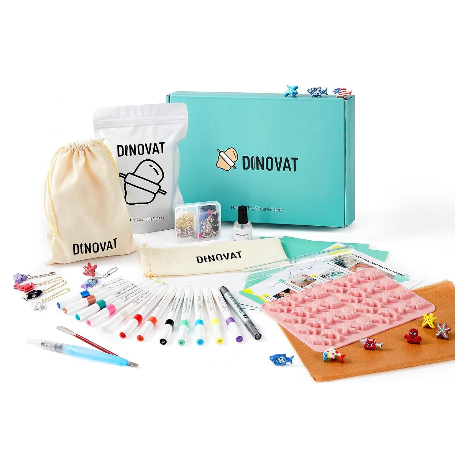 Kit de Alfarería DINOVAT 500g Arcilla Secado al Aire DIY