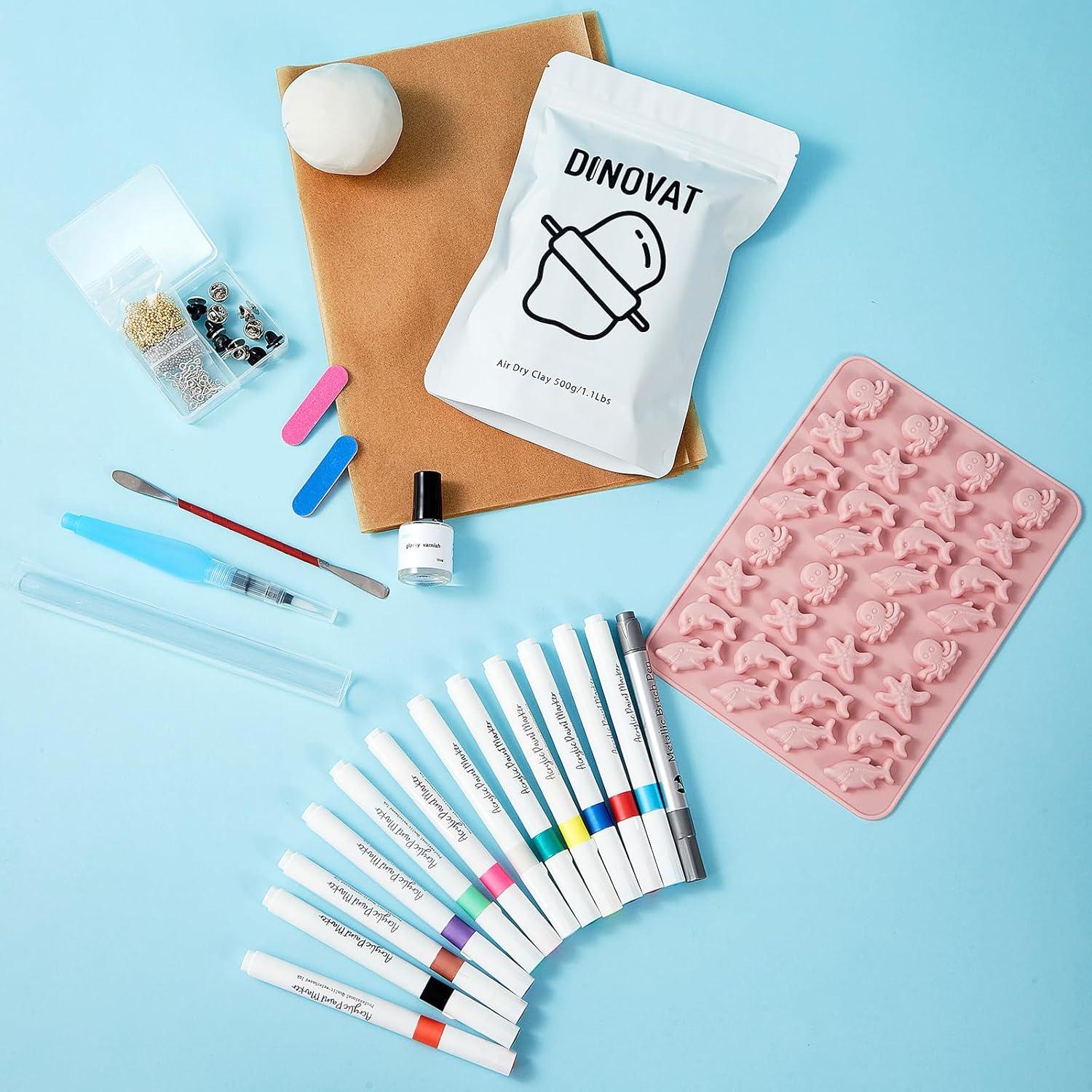 Kit de Alfarería DINOVAT 500g Arcilla Secado al Aire DIY