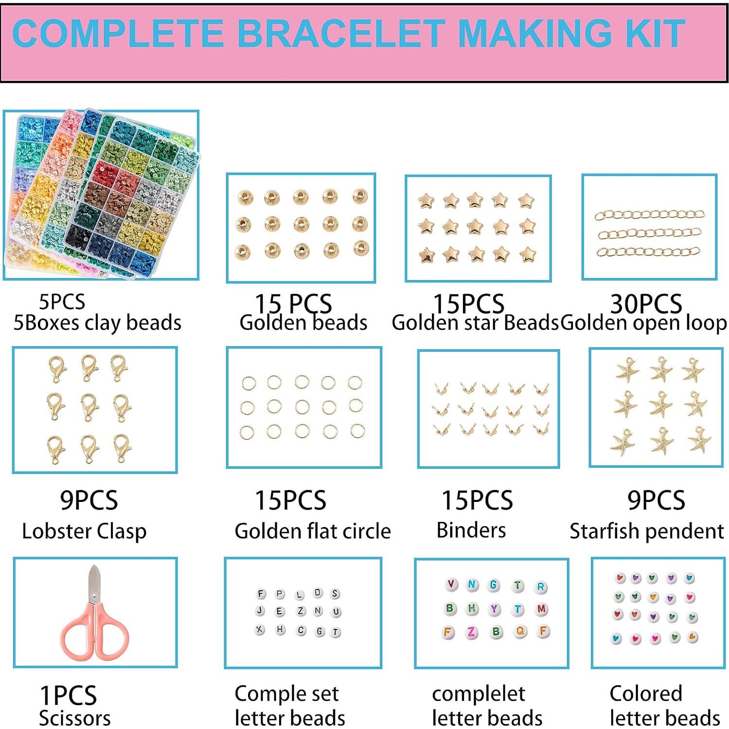 Kit de Pulseras de Cuentas de Arcilla XMZCOLA 12800 Piezas