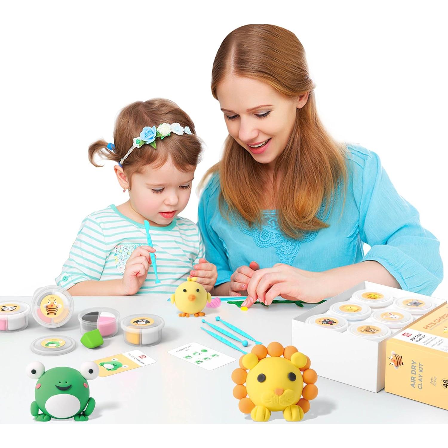 Kit de Arcilla Secada al Aire LOUFOR 12 Latas 48 Colores