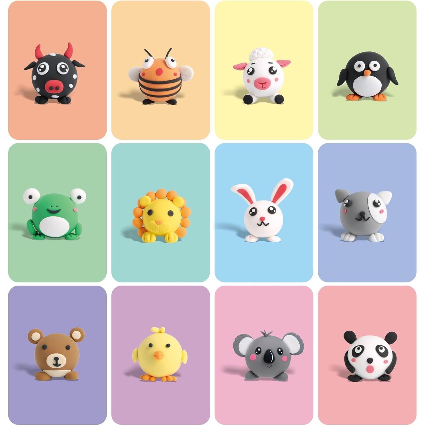 Kit de Arcilla Secada al Aire LOUFOR 12 Latas 48 Colores