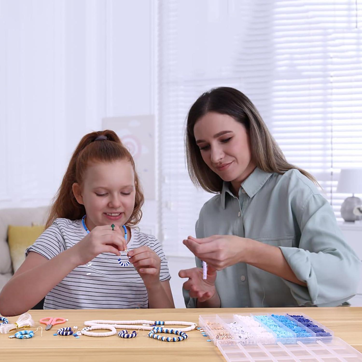 Kit de Pulseras DIY Wuollgess 3500 Perlas de Arcilla Azul