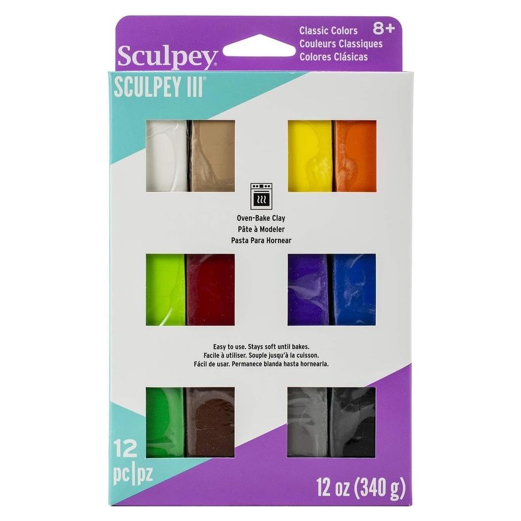 Arcilla Polimérica Sculpey III 12 Colores Brillantes 340 g
