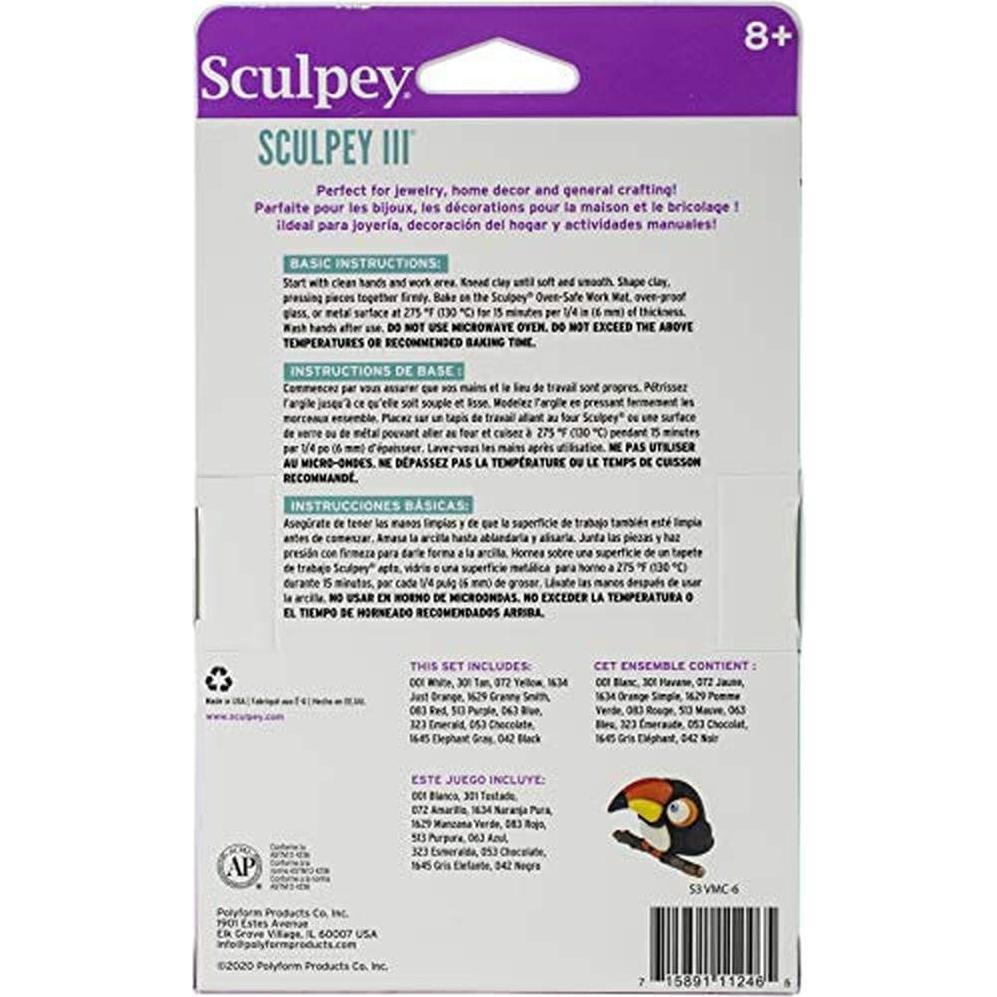 Arcilla Polimérica Sculpey III 12 Colores Brillantes 340 g