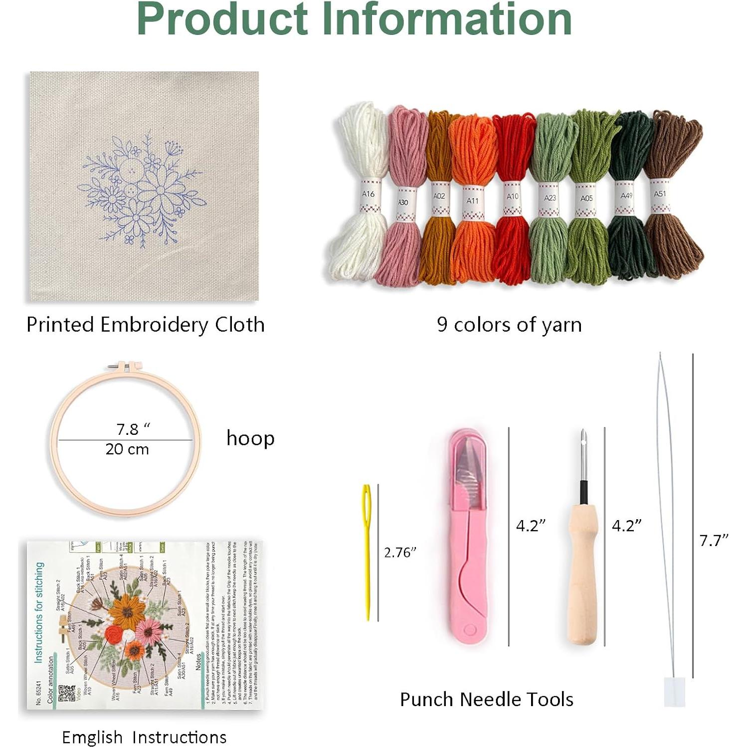 Kit de Aguja de Punch Myfelicity - Flores - 19.81 cm