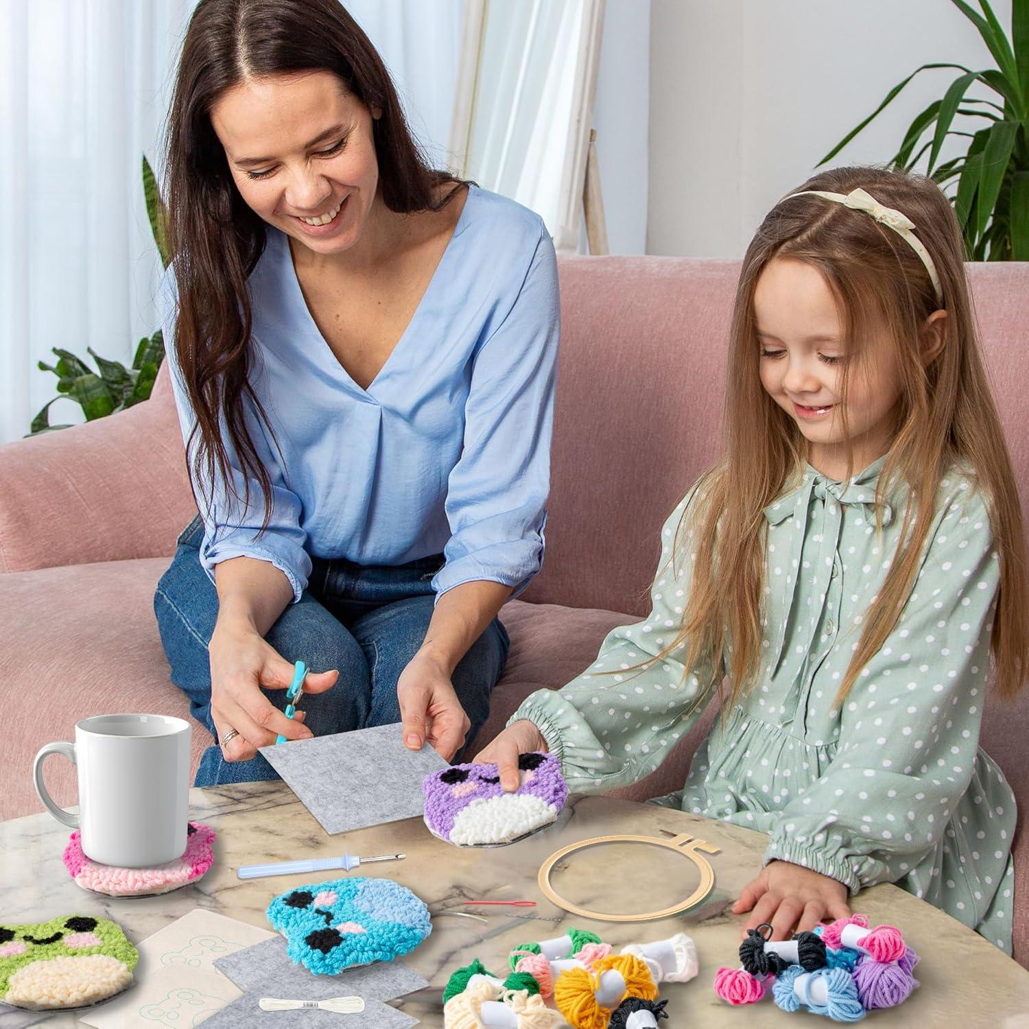 Kit de Posavasos de Aguja de Punzón WATINC - 22 Piezas con Patrones de Ranas