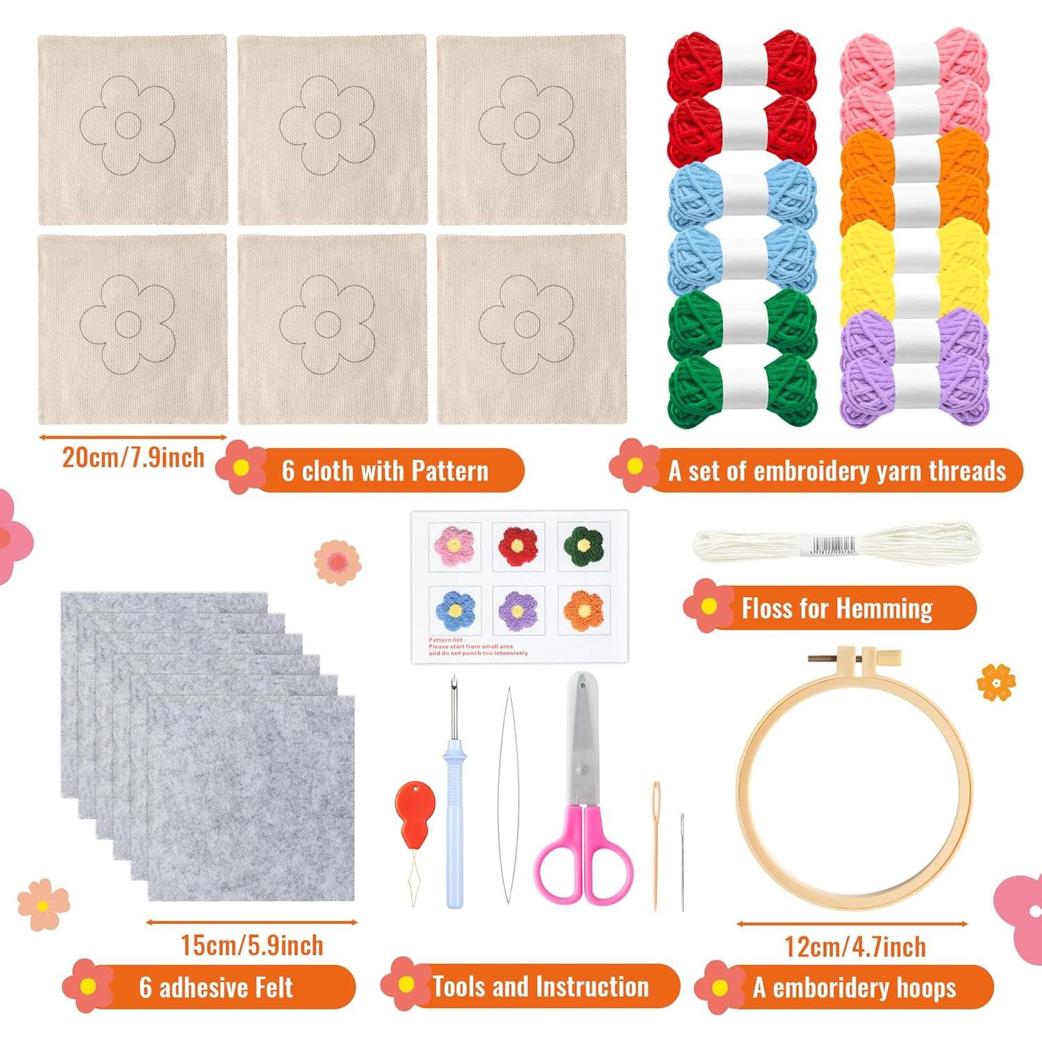 Kit de Posavasos de Aguja de Punch WATINC - 22 Piezas Multicolor