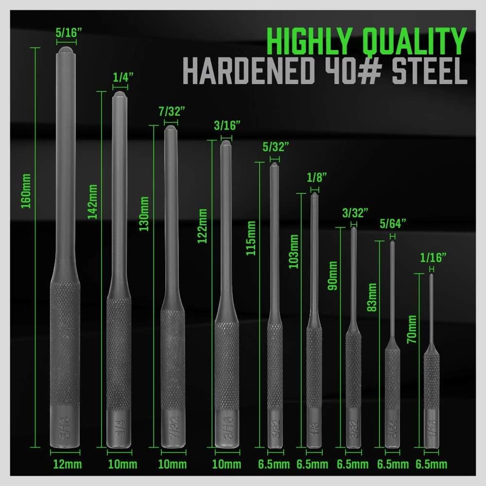 Set de Punzones de Clavo Rollo 9 Piezas Swanlake CR-V