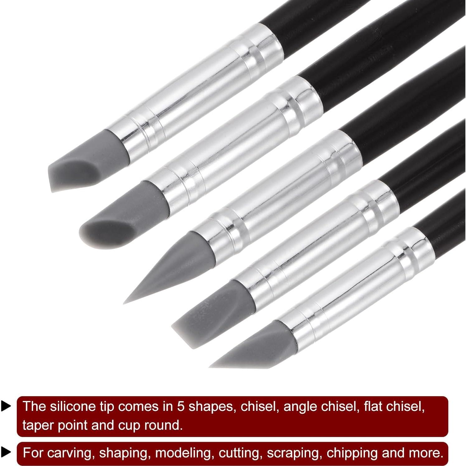 Set de 10 herramientas de modelado de arcilla HARFINGTON - Punta de silicona 8mm