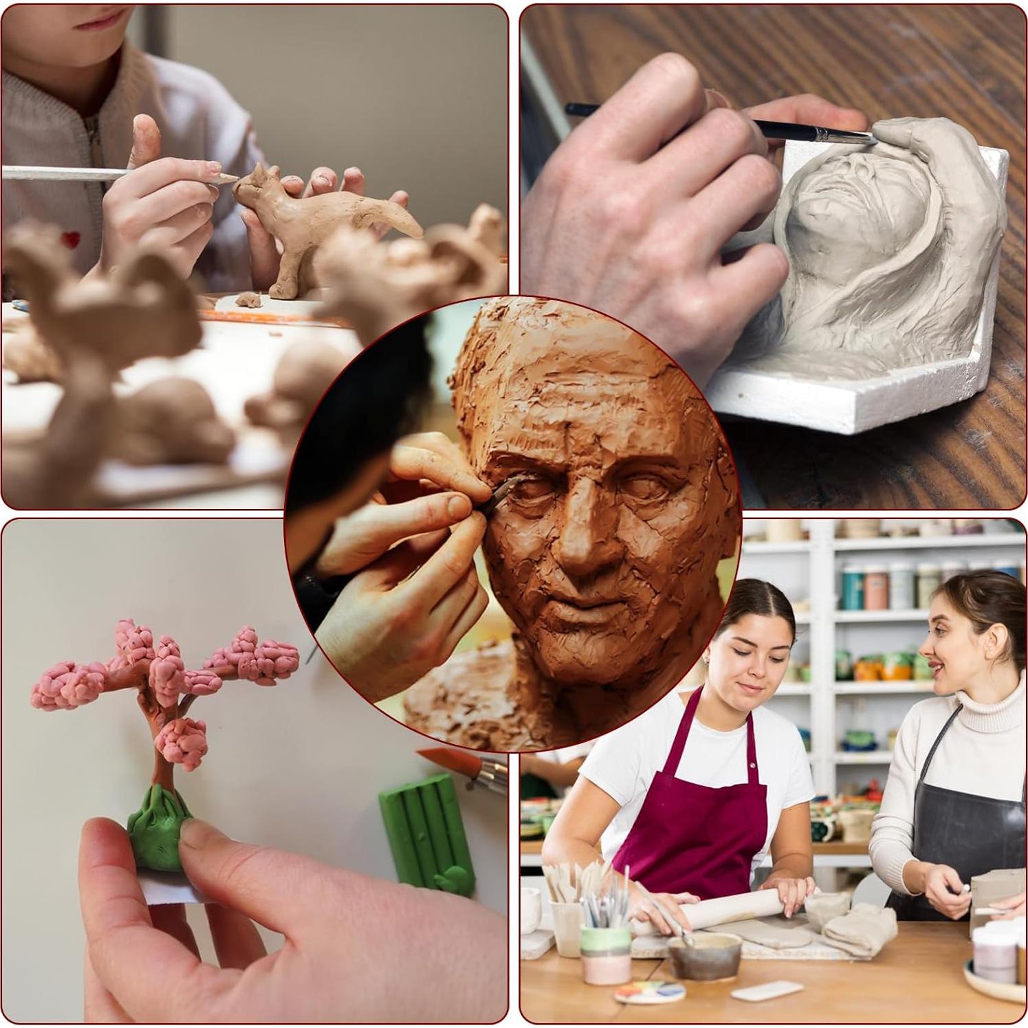 Set de 10 herramientas de modelado de arcilla HARFINGTON - Punta de silicona 8mm