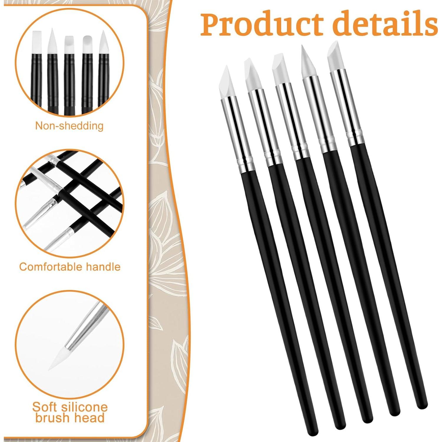 15 Pinceles de Silicona LXUEJIE para Escultura y Manualidades