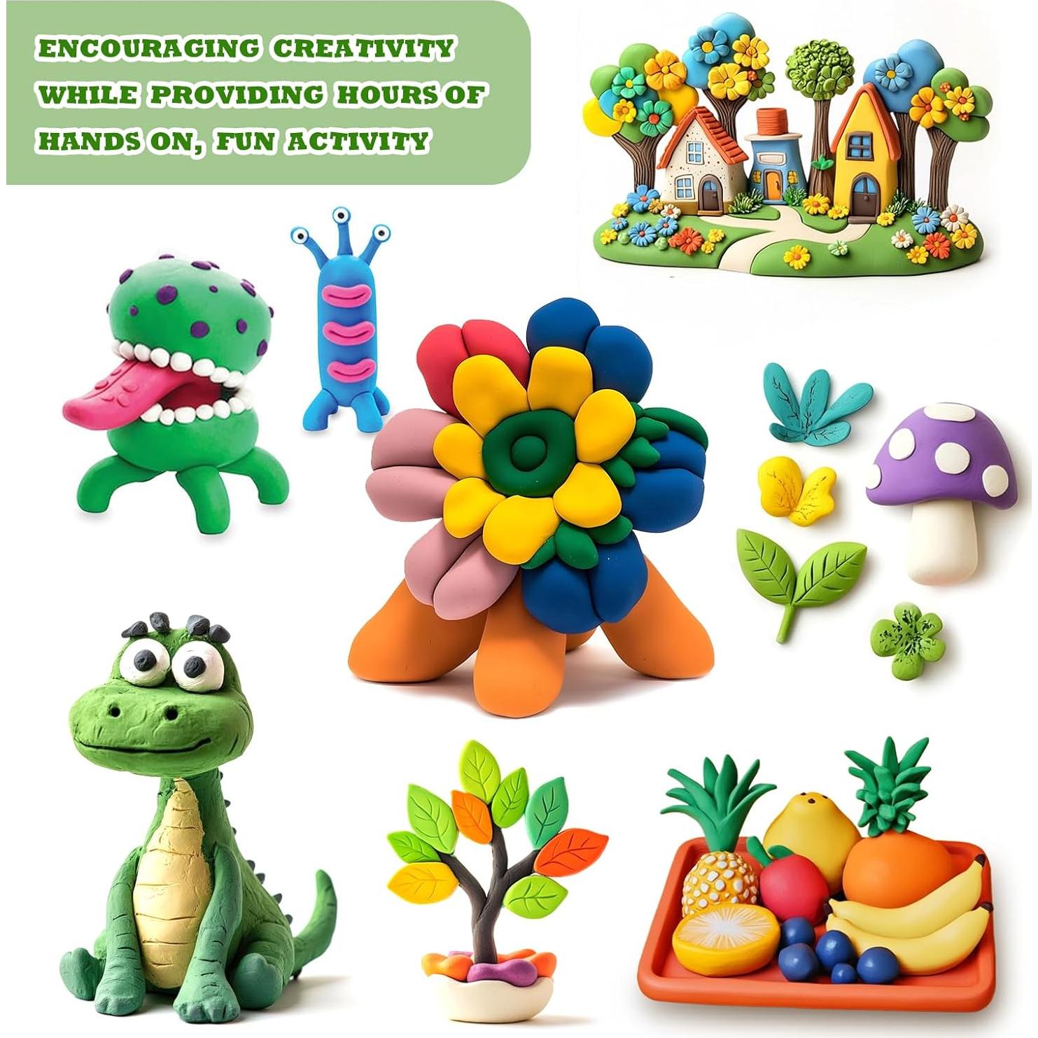 Arcilla Secada al Aire Wolwefa 150 Colores para Niños