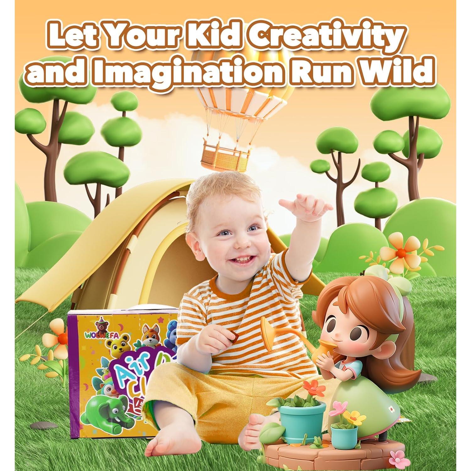 Arcilla Secada al Aire Wolwefa 150 Colores para Niños