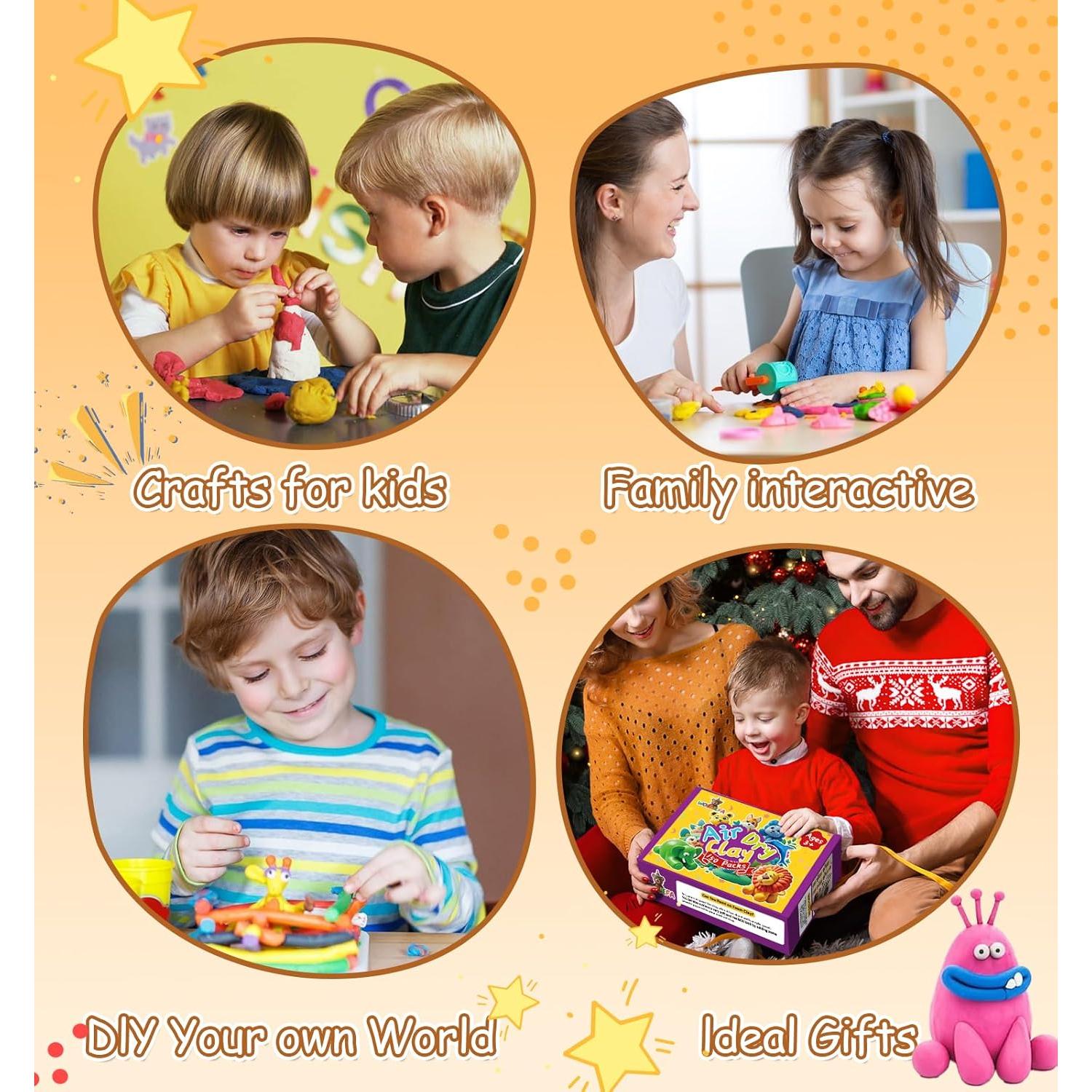 Arcilla Secada al Aire Wolwefa 150 Colores para Niños