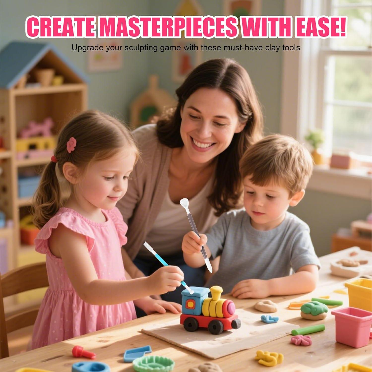 Arcilla Secada al Aire Wolwefa 120 Colores 1.13 kg con Herramientas