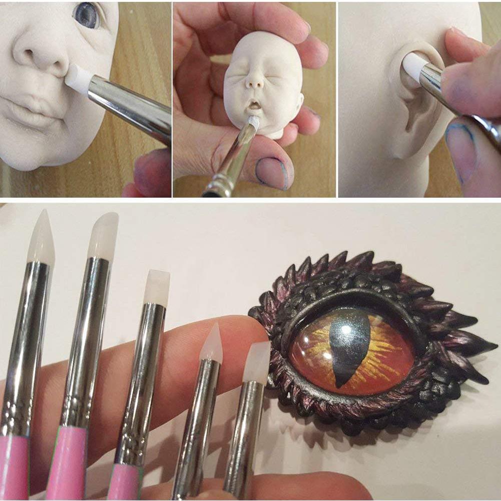 Set de 5 Herramientas de Arte de Uñas GZ - Doble Cabeza Rosa