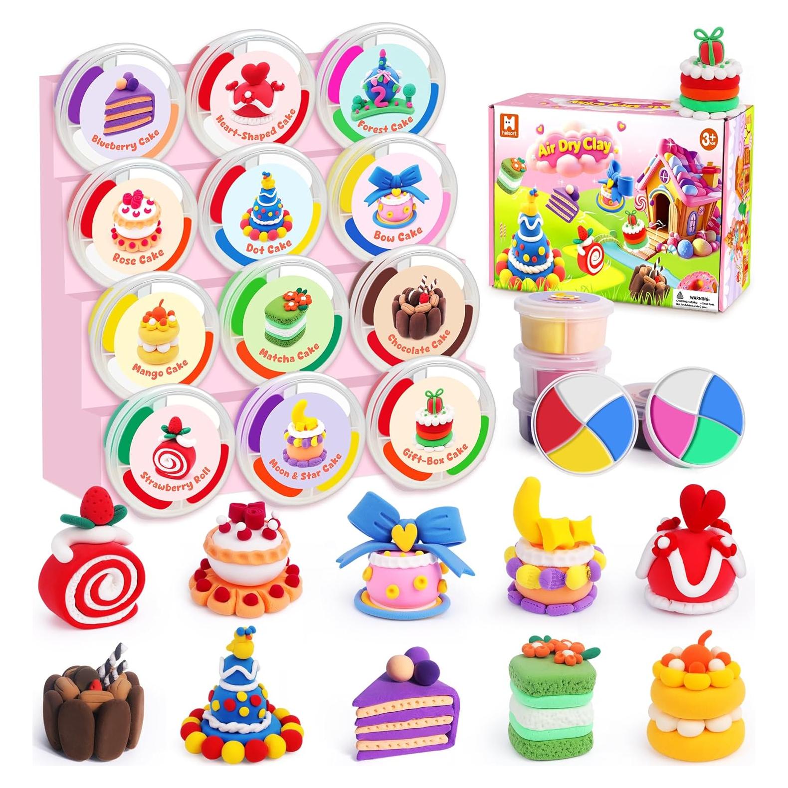 Kit de Arcilla Secada al Aire Helsort para Niños - 12 Cajas