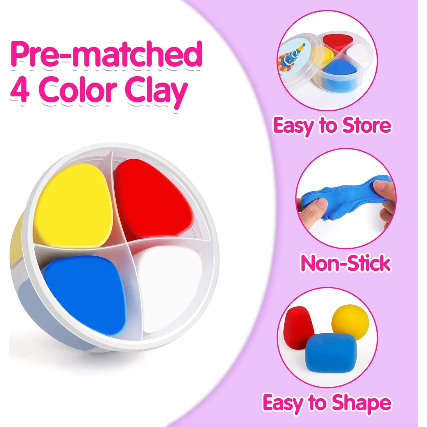 Kit de Arcilla Secada al Aire Helsort para Niños - 12 Cajas