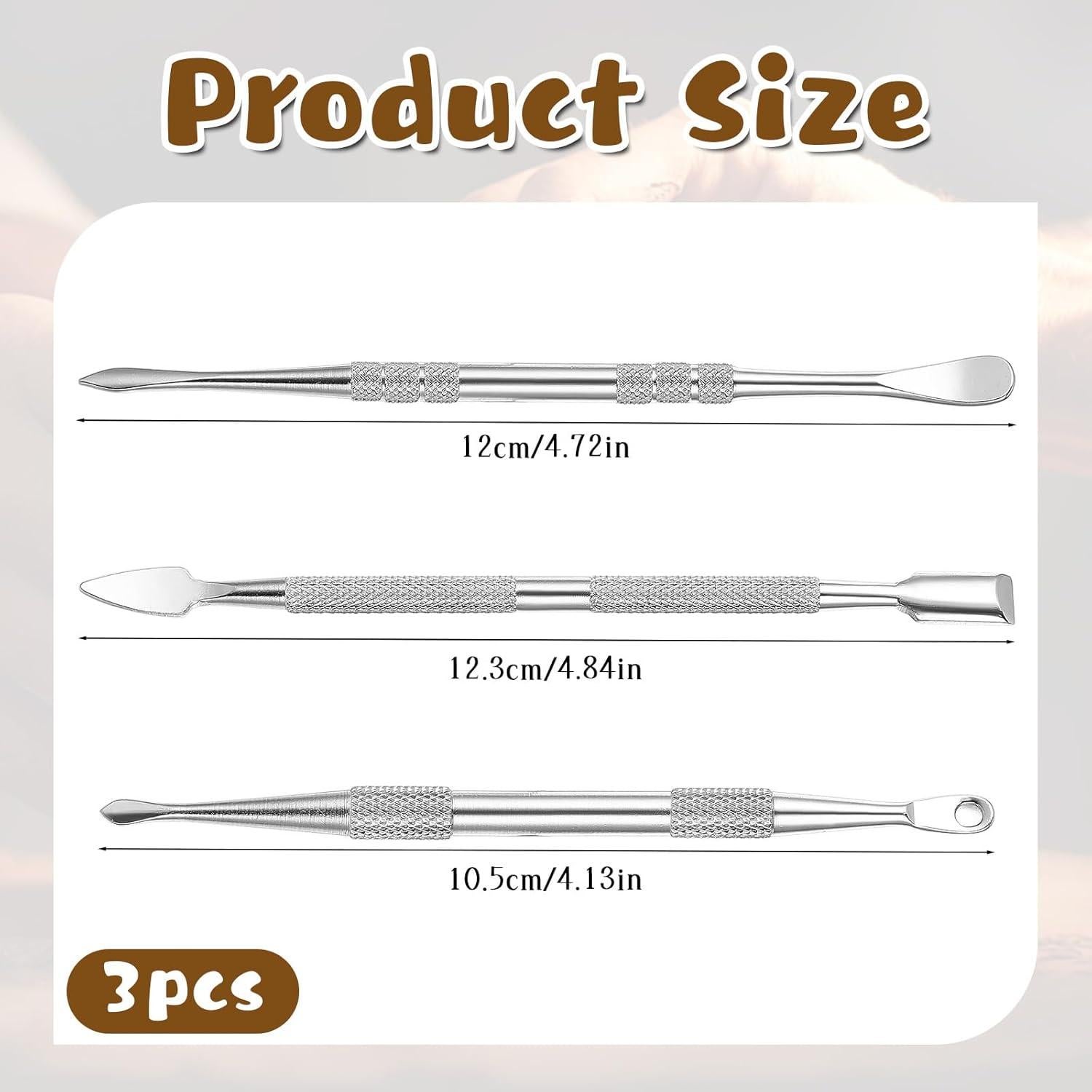 Herramientas de Escultura en Arcilla Larrel - Acero Inoxidable, 3 Piezas