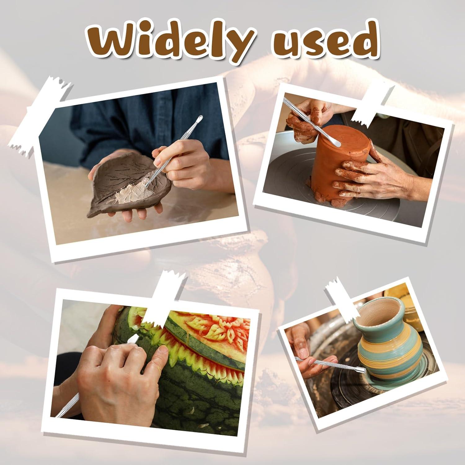 Herramientas de Escultura en Arcilla Larrel - Acero Inoxidable, 3 Piezas