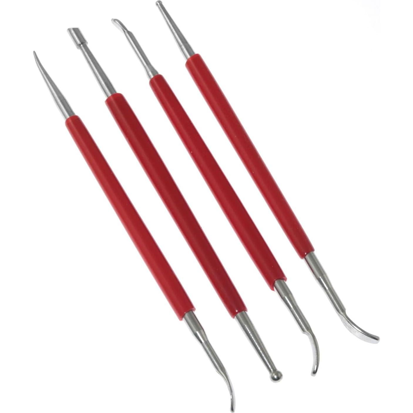 Set de 4 Herramientas de Tallado en Cuero RLECS - Indentación y Raspado