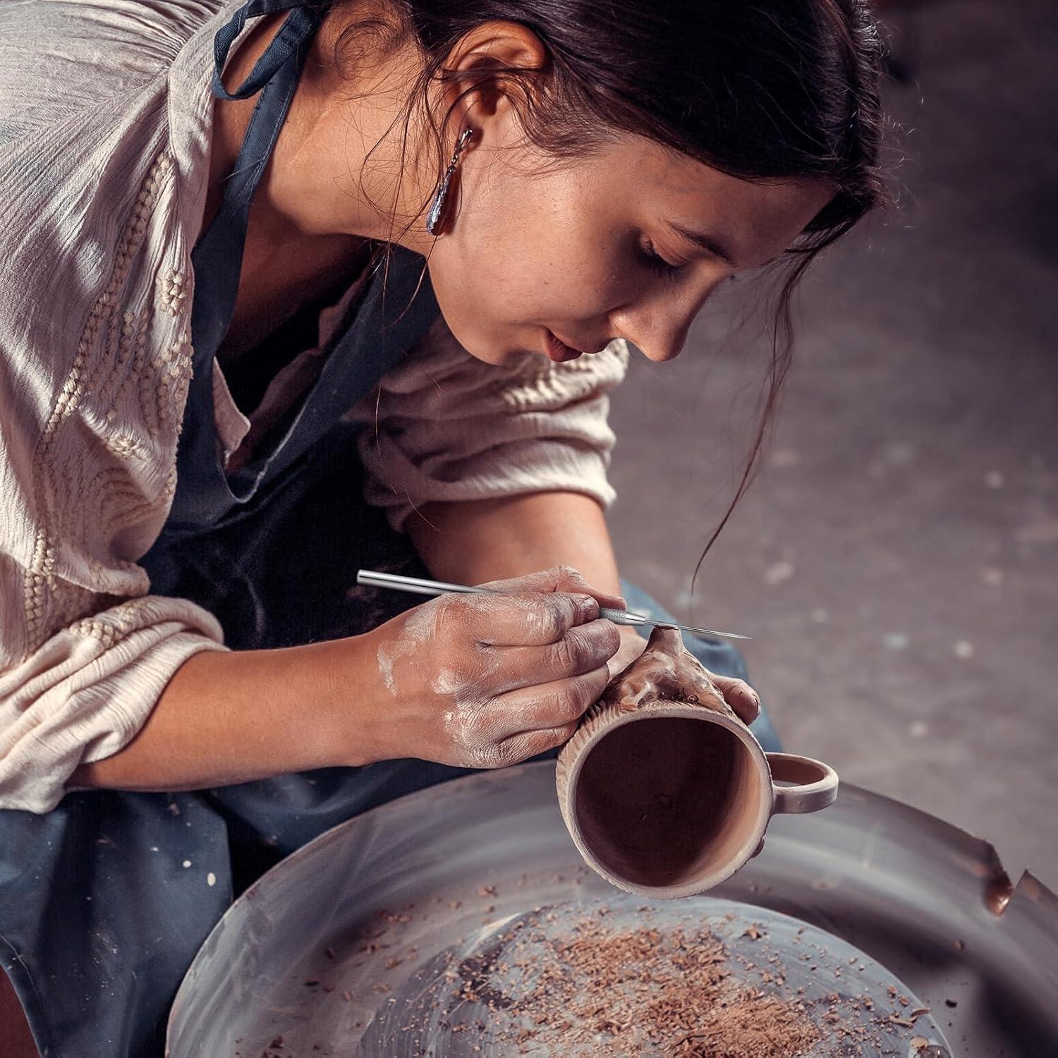 Herramientas de Escultura de Arcilla Lasnten - 50 Piezas Acero Inoxidable
