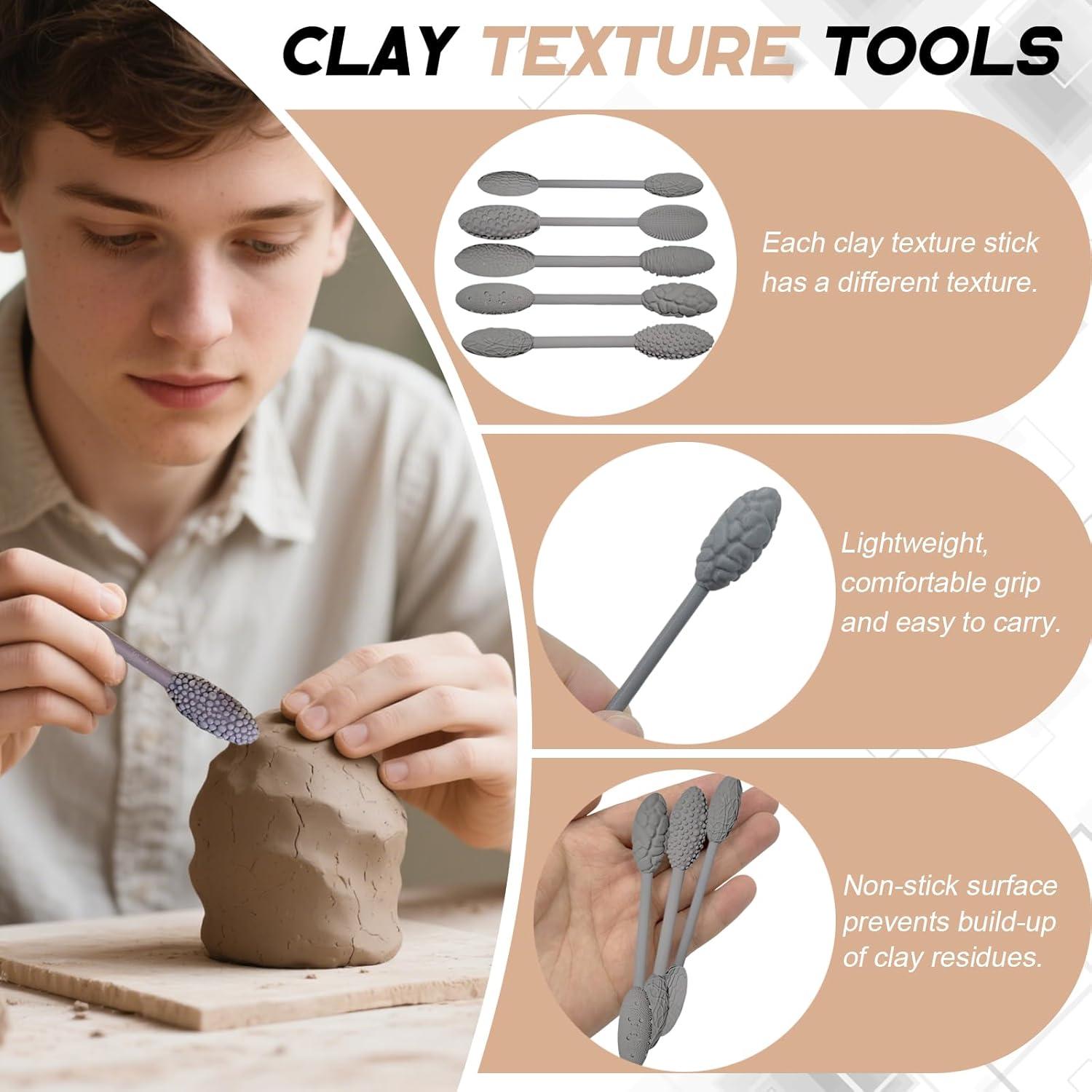 Juego de Herramientas de Textura 5 Piezas Xanadued para Arcilla