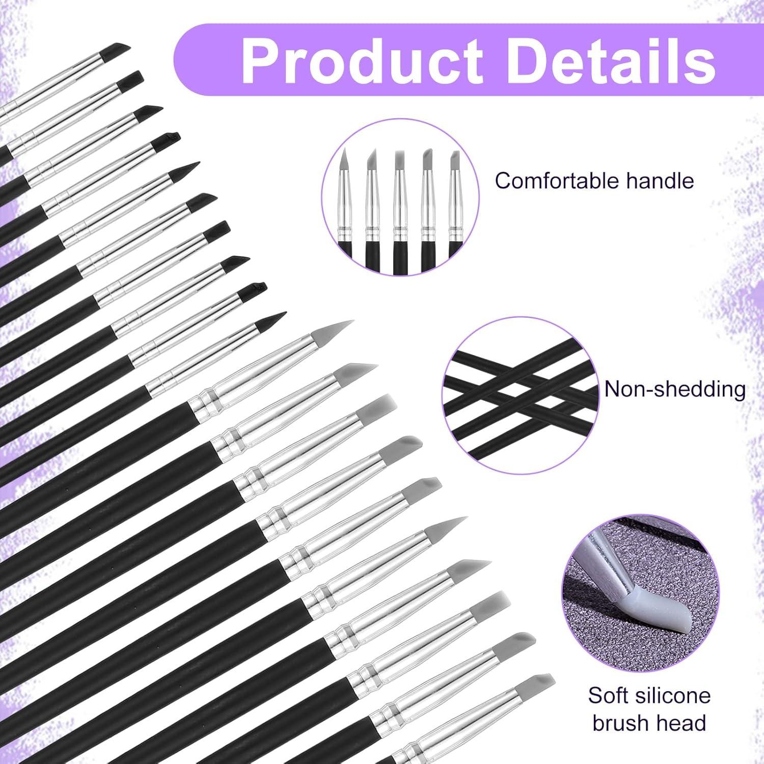 Set de 20 Pinceles de Silicona JIEYAO para Pintura y Esculpido