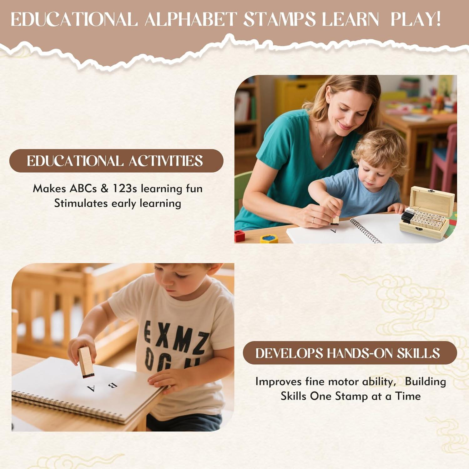 Sellos de Letras y Números 36 Pcs Wiratca para Manualidades