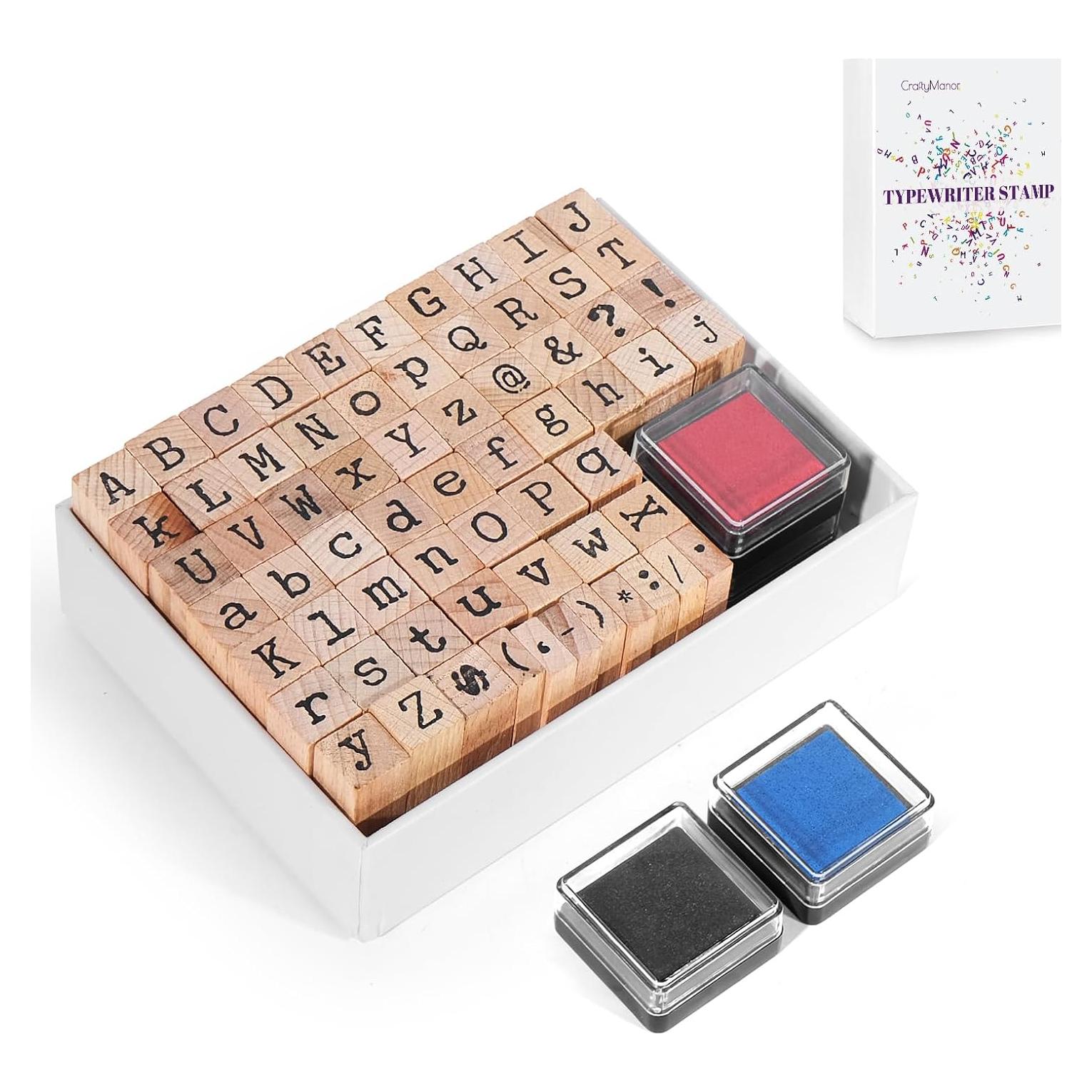 Kit de Sellos de Letras y Almohadillas de Tinta CraftyManor 68PCS