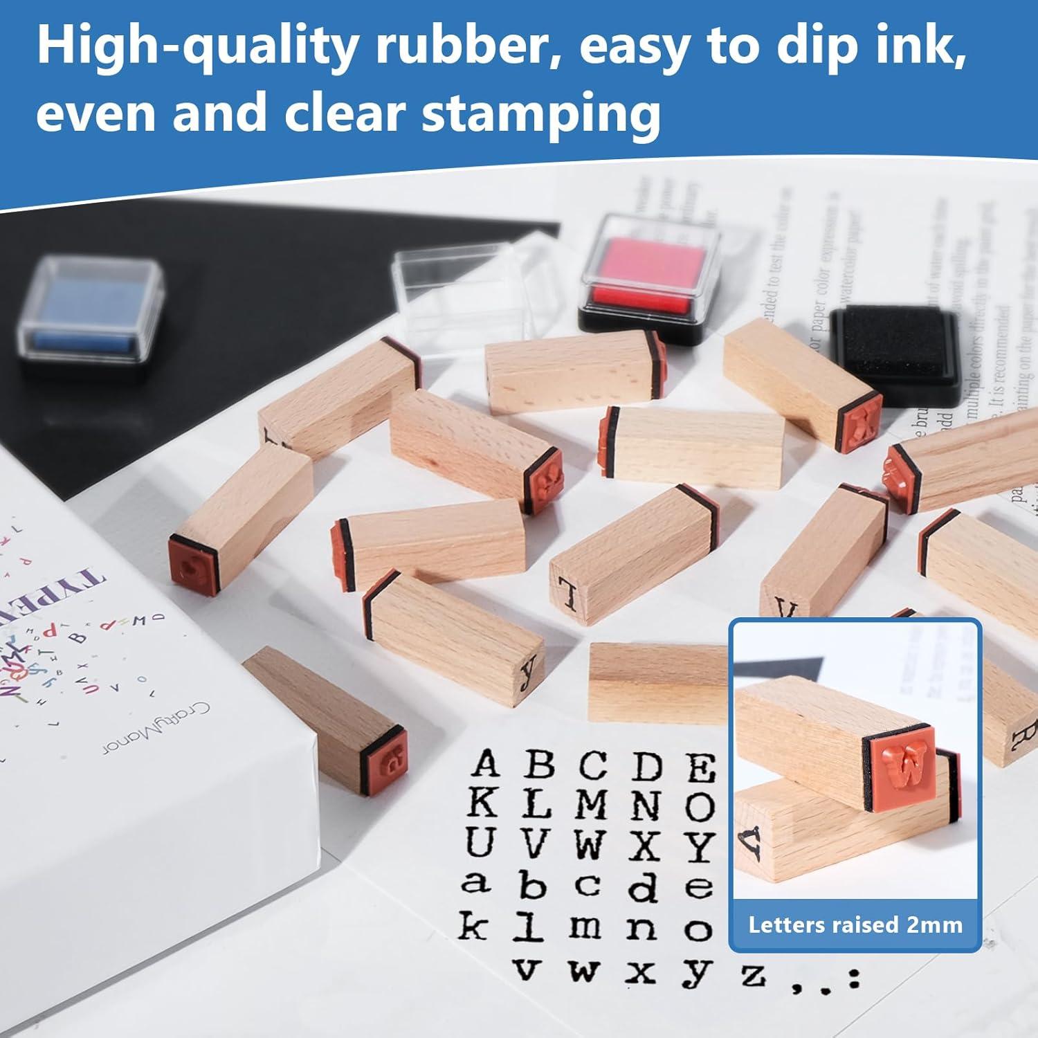 Kit de Sellos de Letras y Almohadillas de Tinta CraftyManor 68PCS