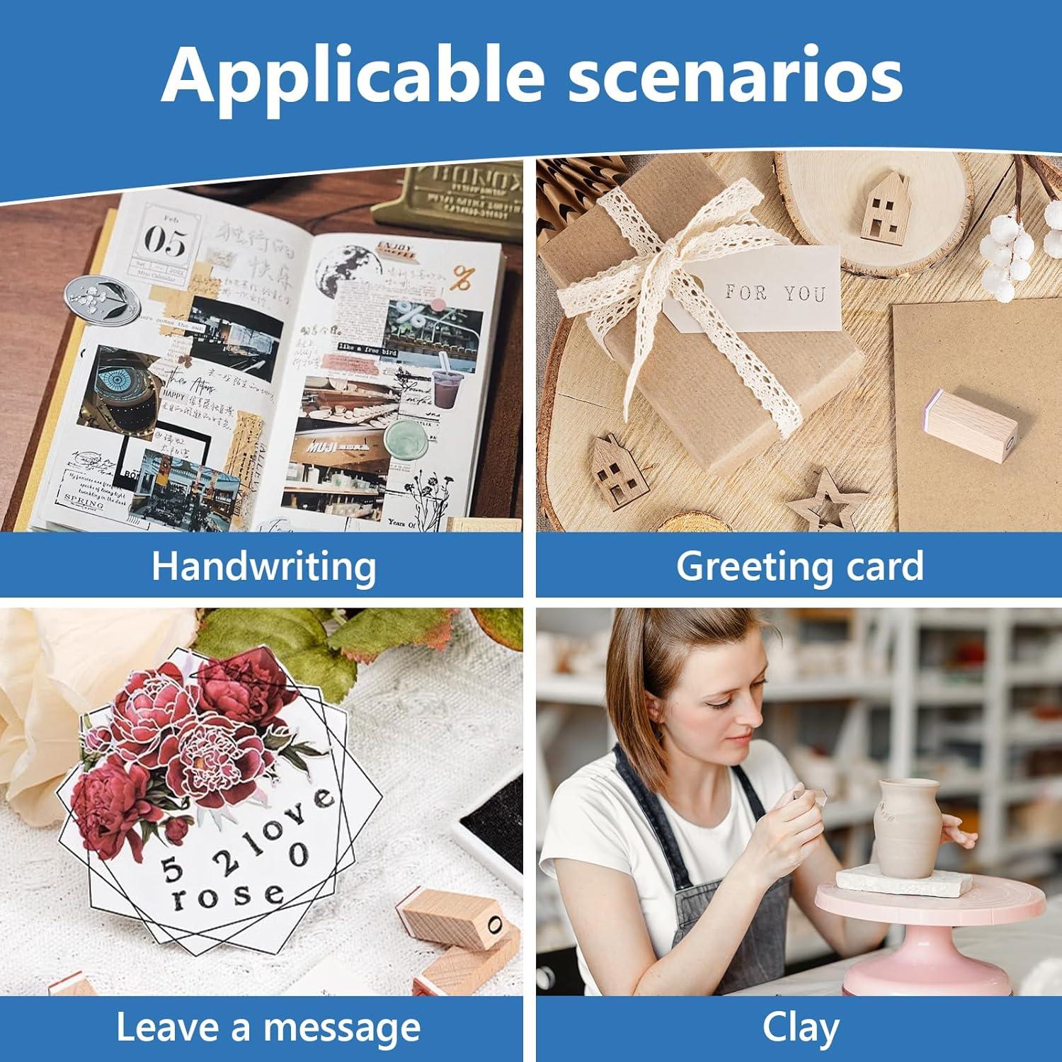 Kit de Sellos de Letras y Almohadillas de Tinta CraftyManor 68PCS