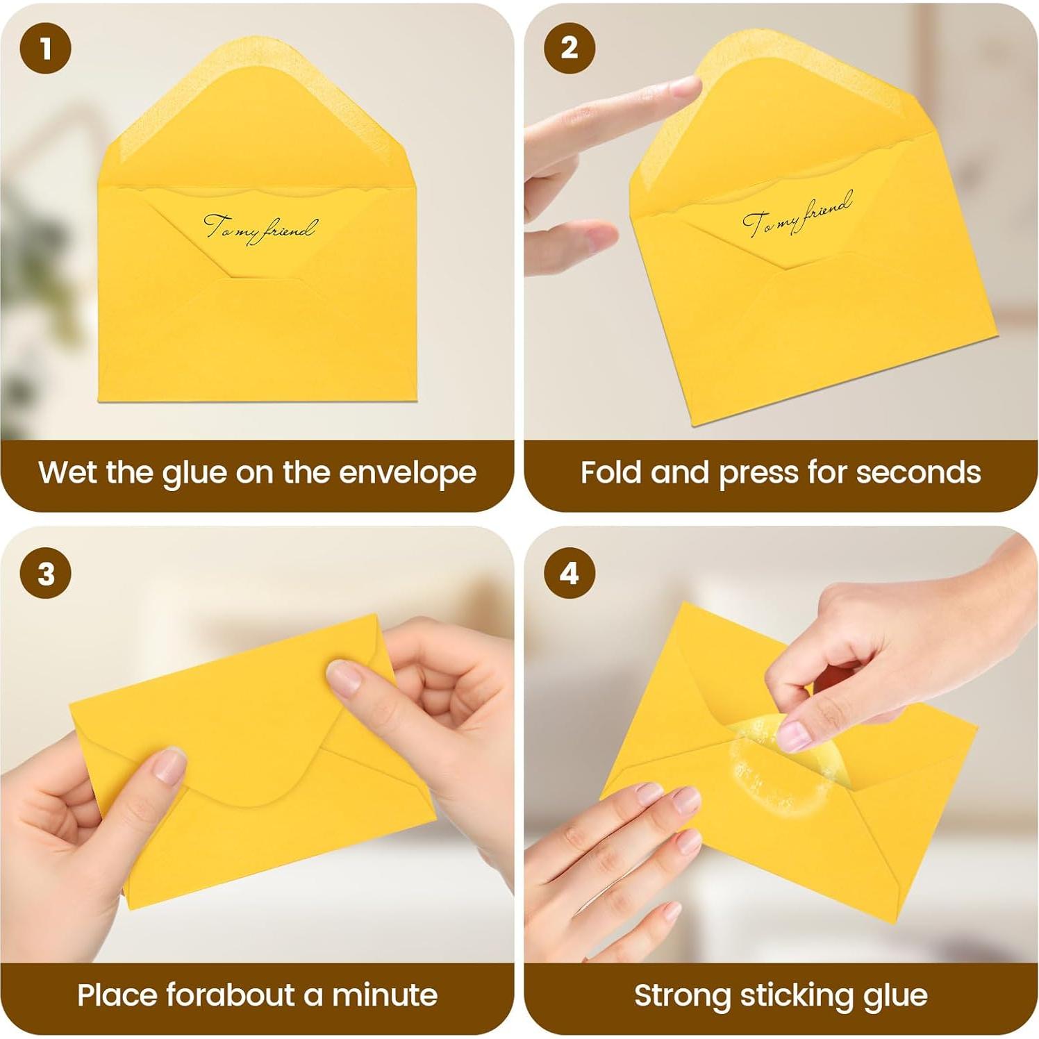 Paquete de 100 Mini Tarjetas de Nota con Sobres Autoadhesivos XXINMOH