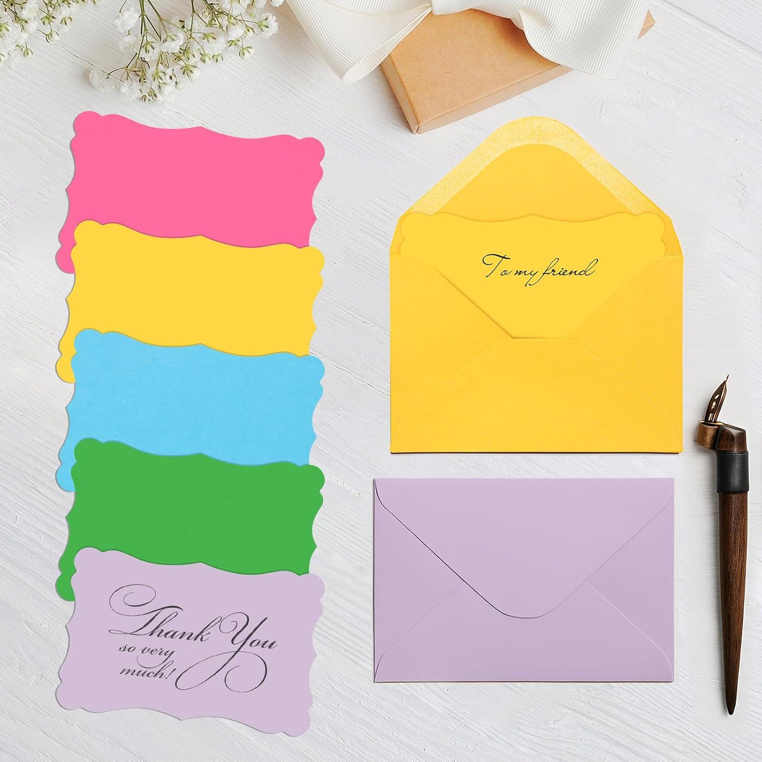 Paquete de 100 Mini Tarjetas de Nota con Sobres Autoadhesivos XXINMOH