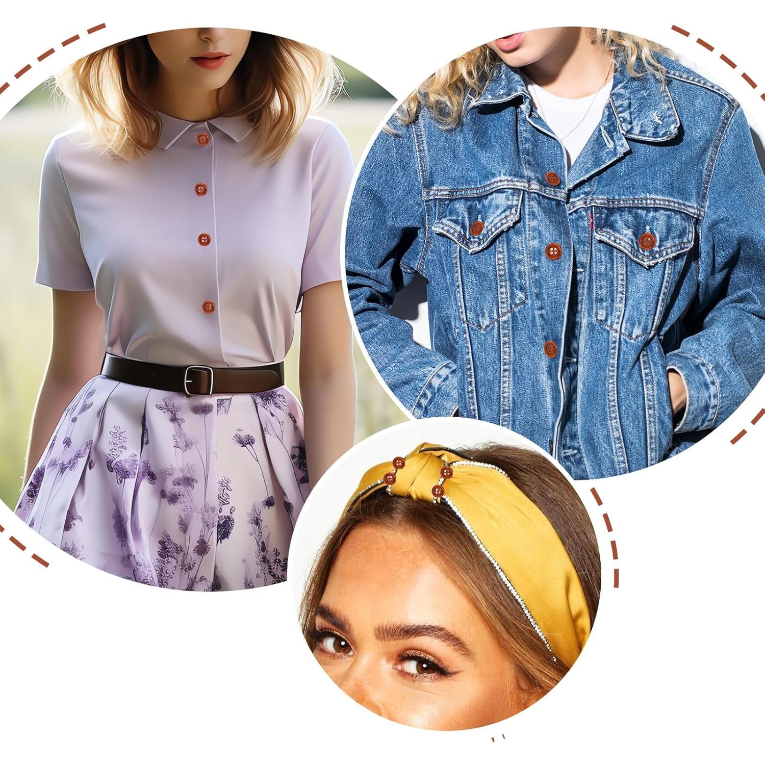 100 Botones de Madera Natural Marrones 12.5mm y 25mm para Coser