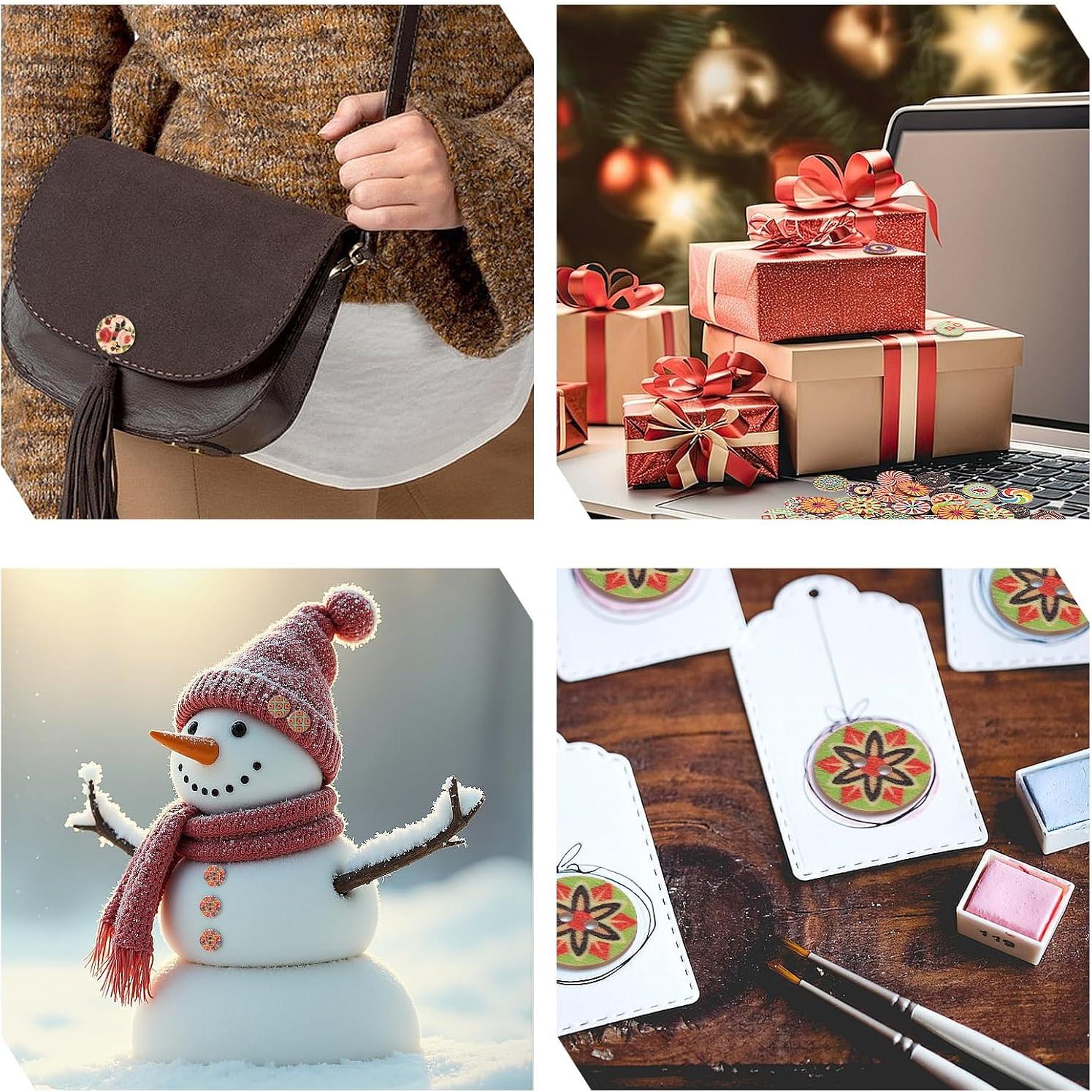 Botones de Madera Vintage Cobee 200 Pcs 1.5 cm Decorativos