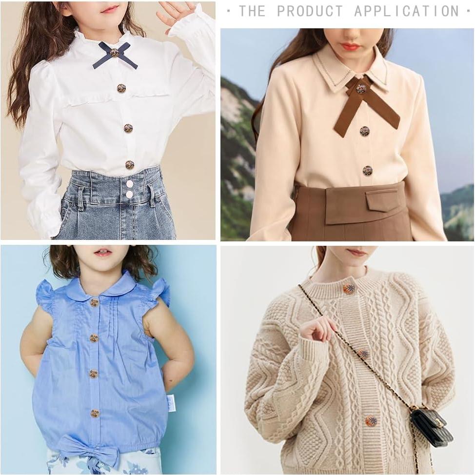 Botones de Madera Pintados SEMINI 200 Piezas 1.52cm