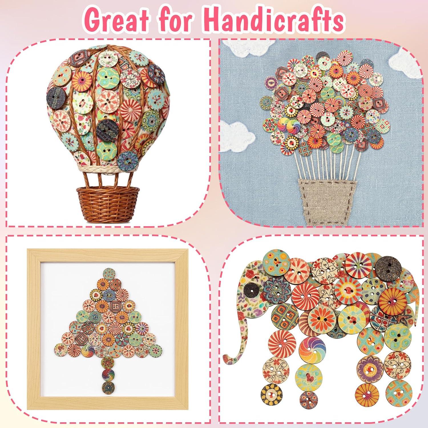 100 Botones de Madera Vintage Nogeqi 1.52cm para Manualidades