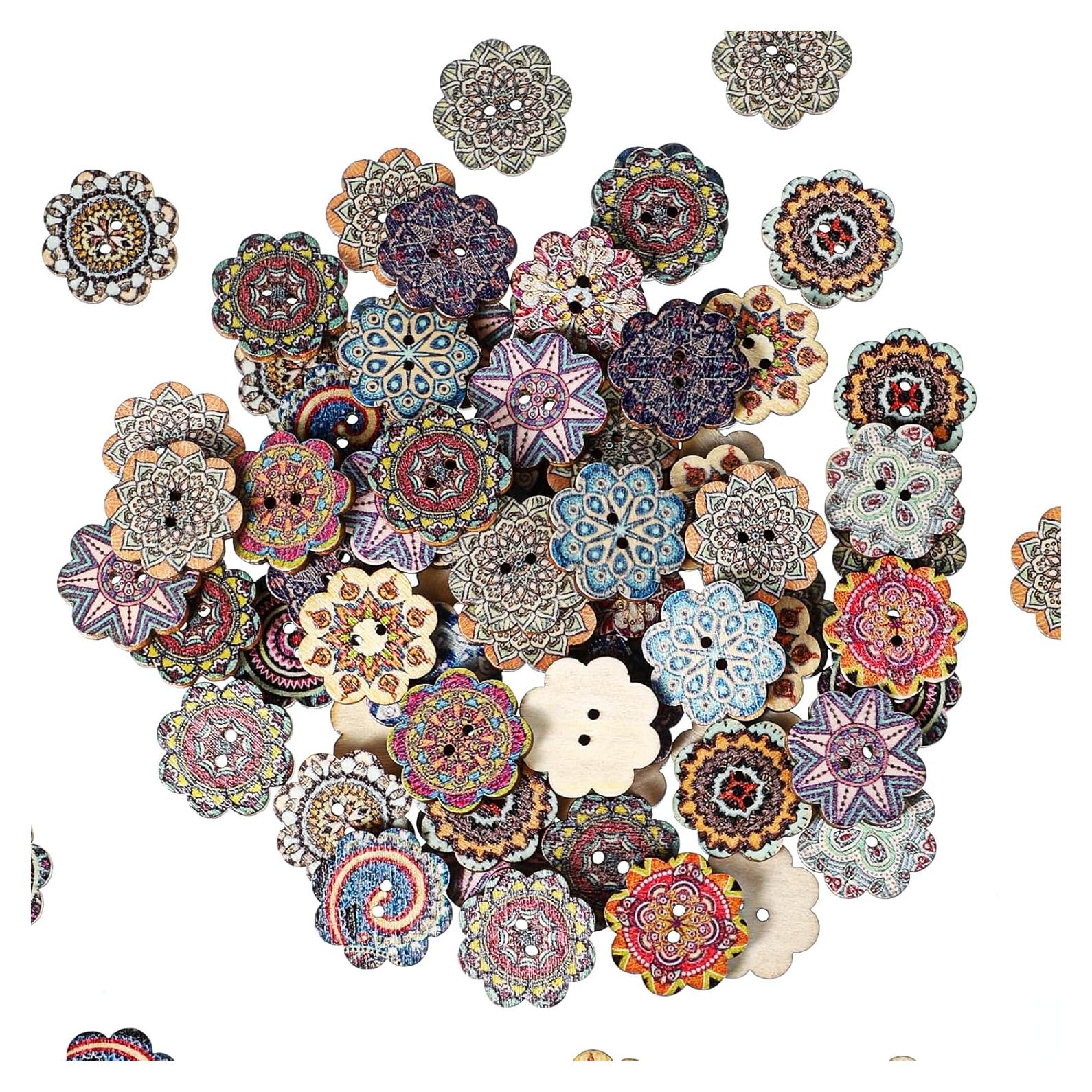 150 Botones de Madera Vintage Qulkws 20mm Decorativos DIY