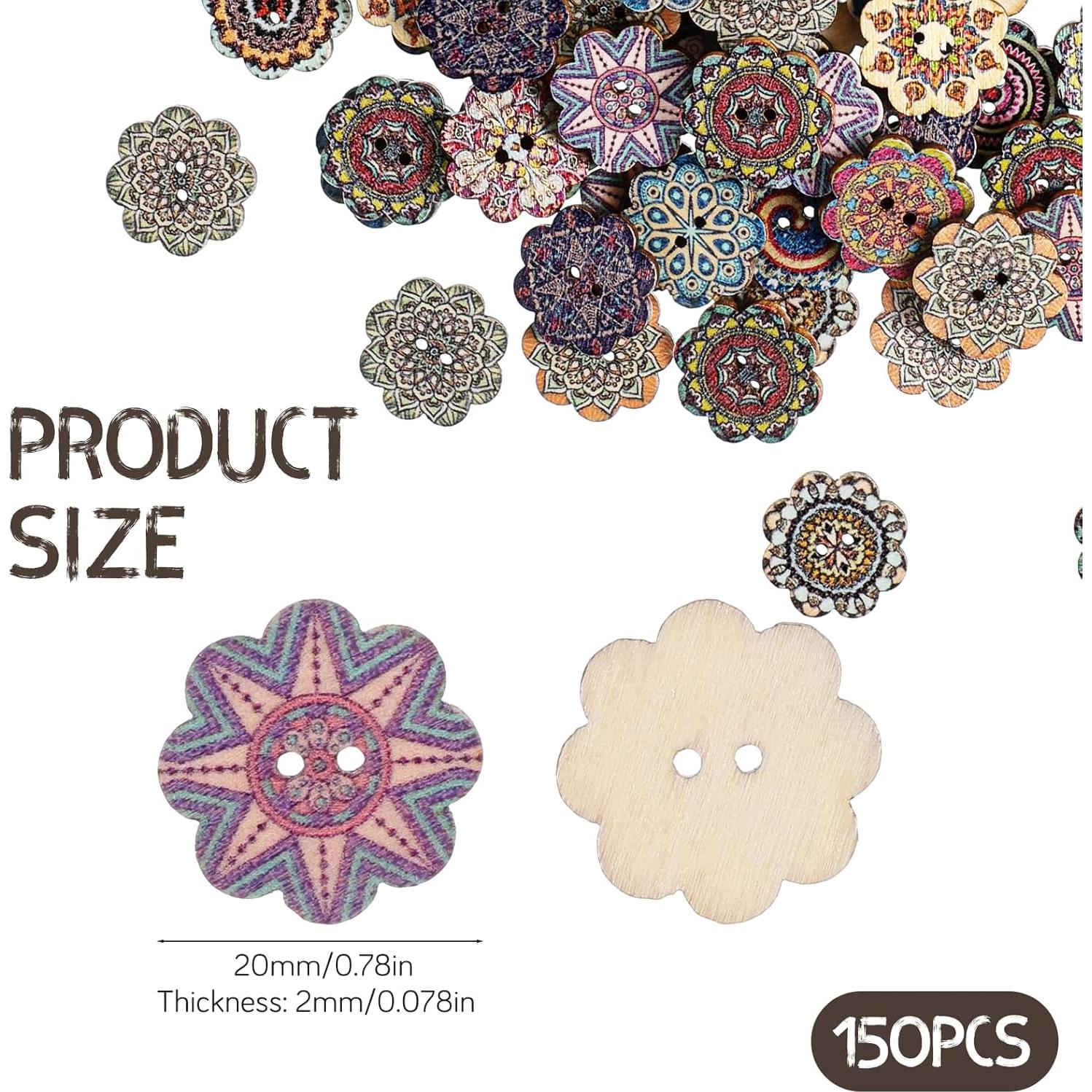 150 Botones de Madera Vintage Qulkws 20mm Decorativos DIY