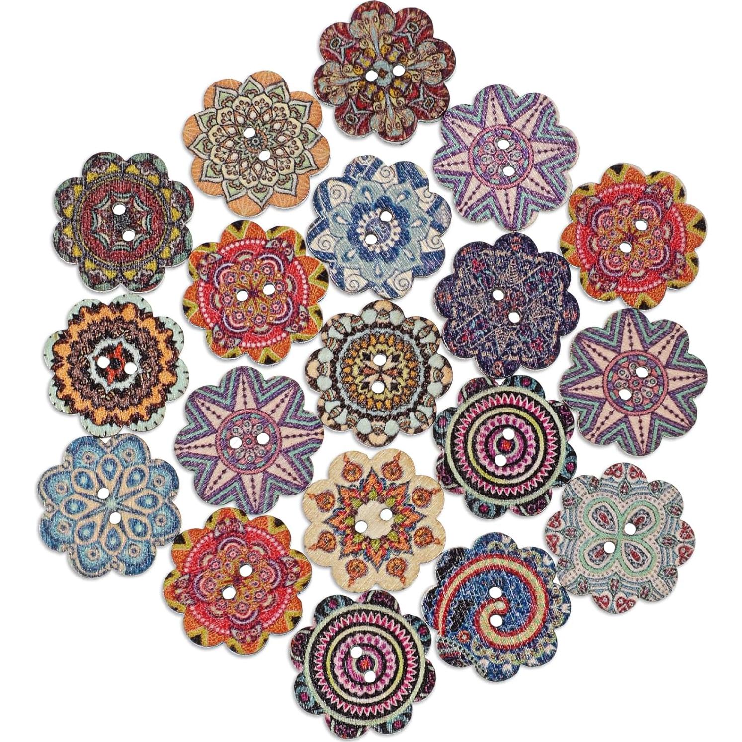 150 Botones de Madera Vintage Qulkws 20mm Decorativos DIY