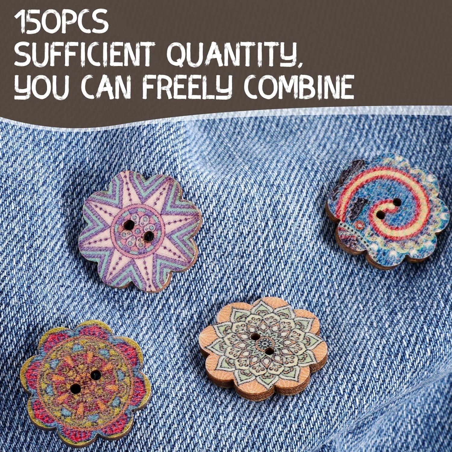 150 Botones de Madera Vintage Qulkws 20mm Decorativos DIY