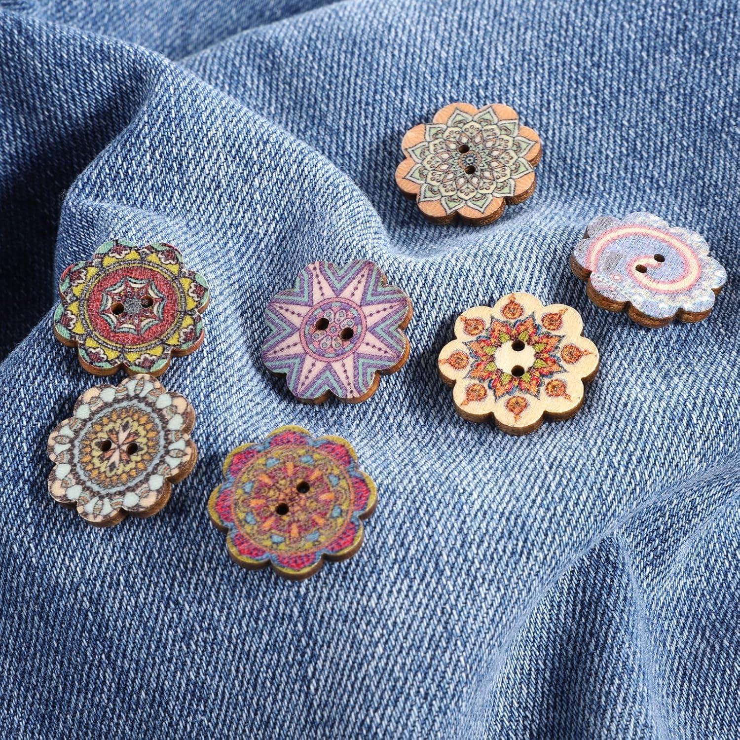 150 Botones de Madera Vintage Qulkws 20mm Decorativos DIY