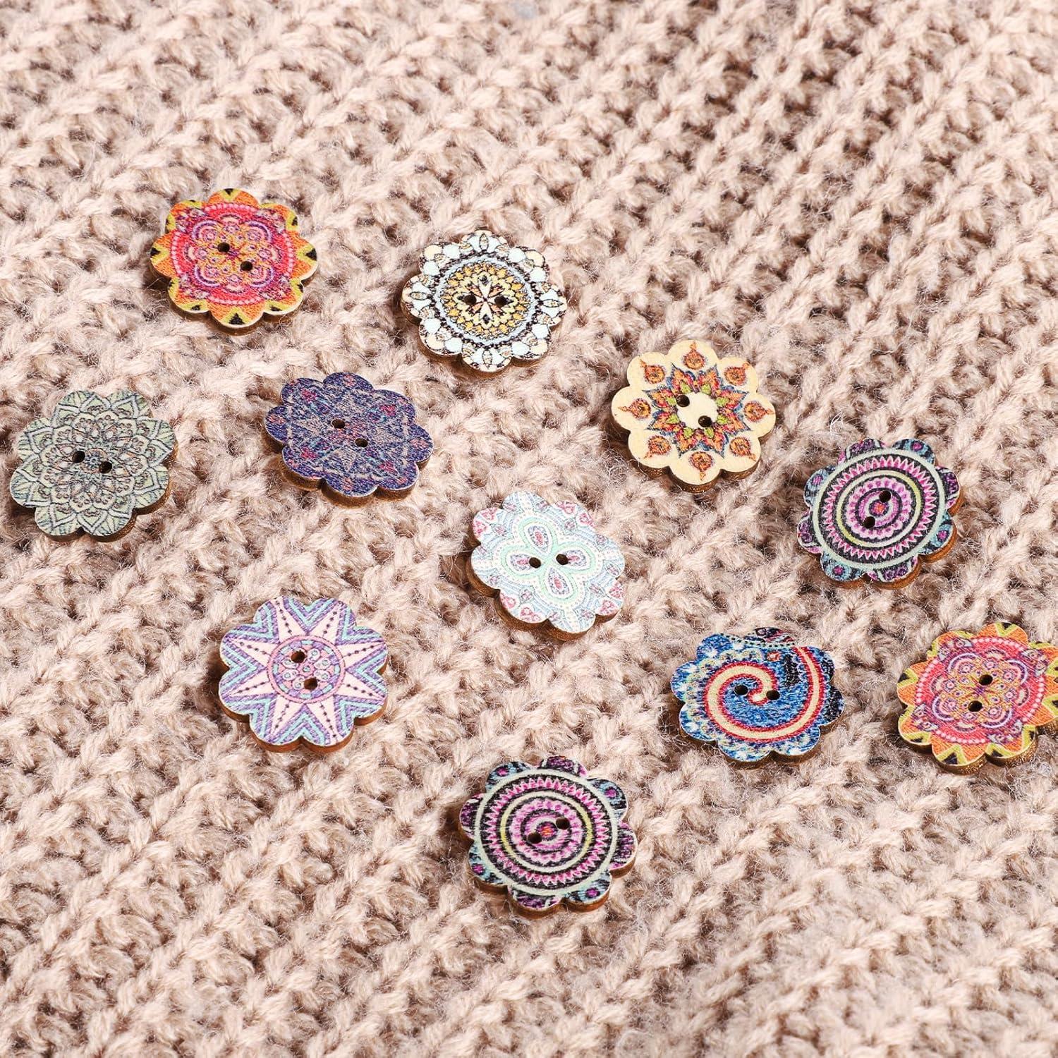 150 Botones de Madera Vintage Qulkws 20mm Decorativos DIY