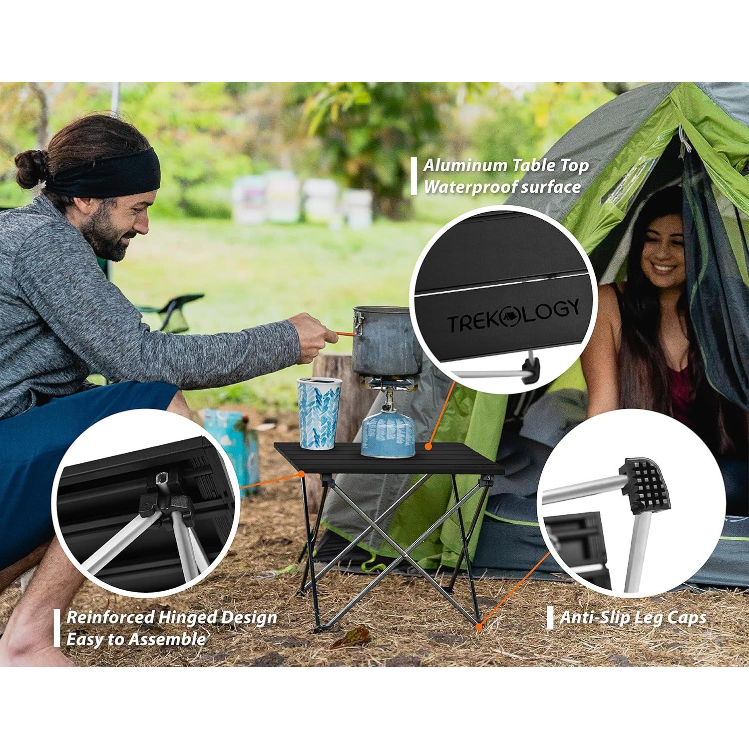 Small Camping Table - Beach Table That Fold Up - Lightweight, Foldable, Potable Folding Small Outdoor Table - for Camp, Hiking, Campers & Summer Outing Trip