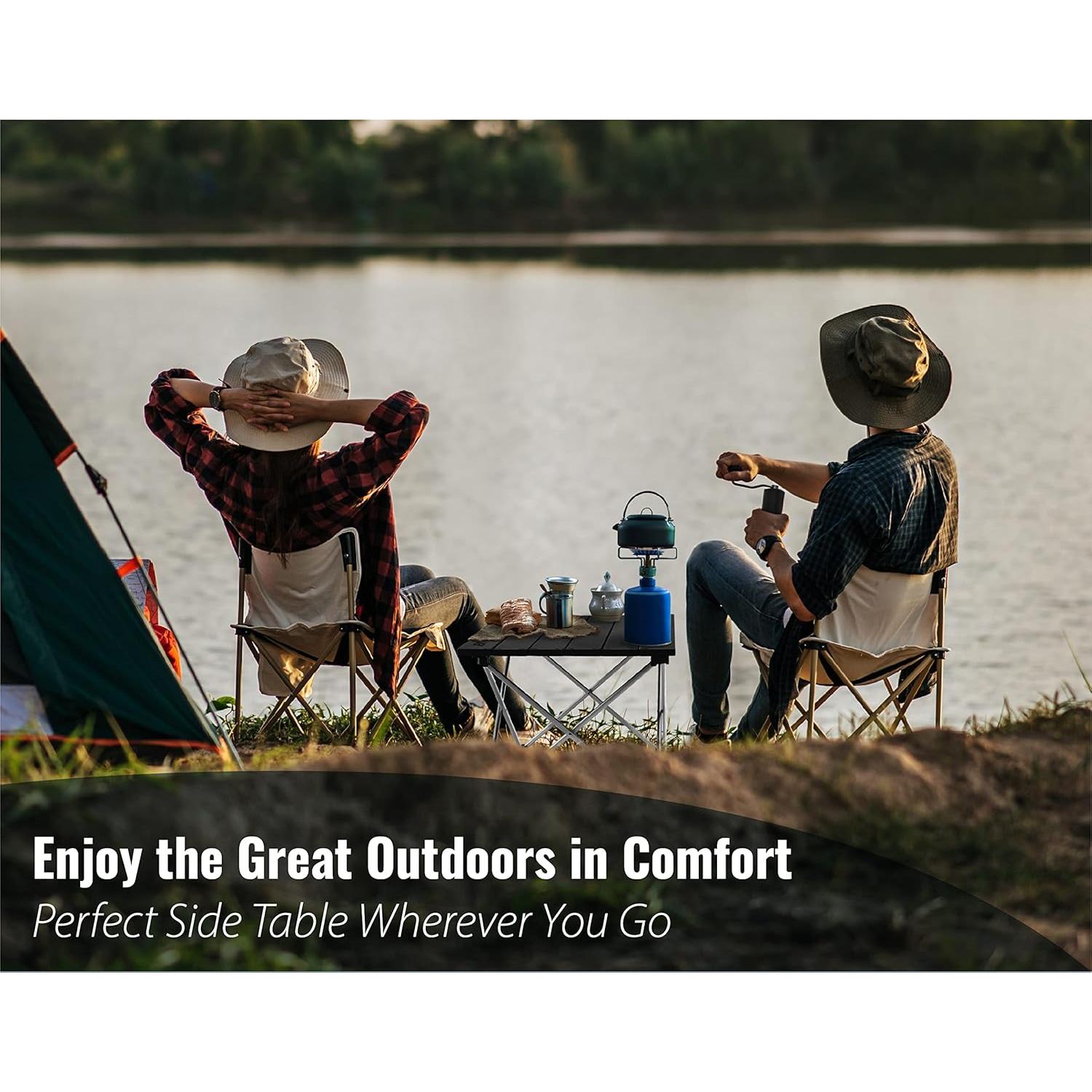 Small Camping Table - Beach Table That Fold Up - Lightweight, Foldable, Potable Folding Small Outdoor Table - for Camp, Hiking, Campers & Summer Outing Trip