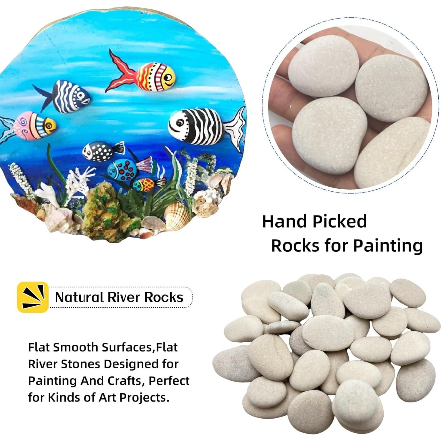 30 Piedras Blancas para Pintar Meilala 2.54cm-3.81cm DIY