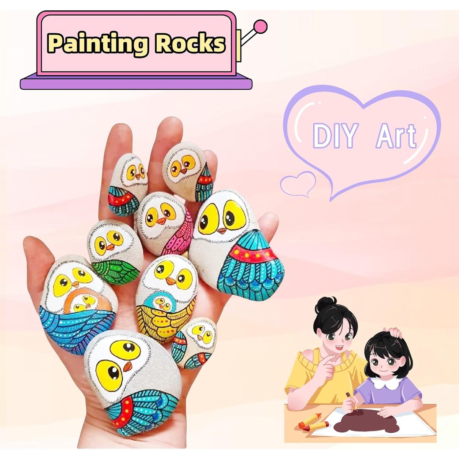 30 Piedras Blancas para Pintar Meilala 2.54cm-3.81cm DIY