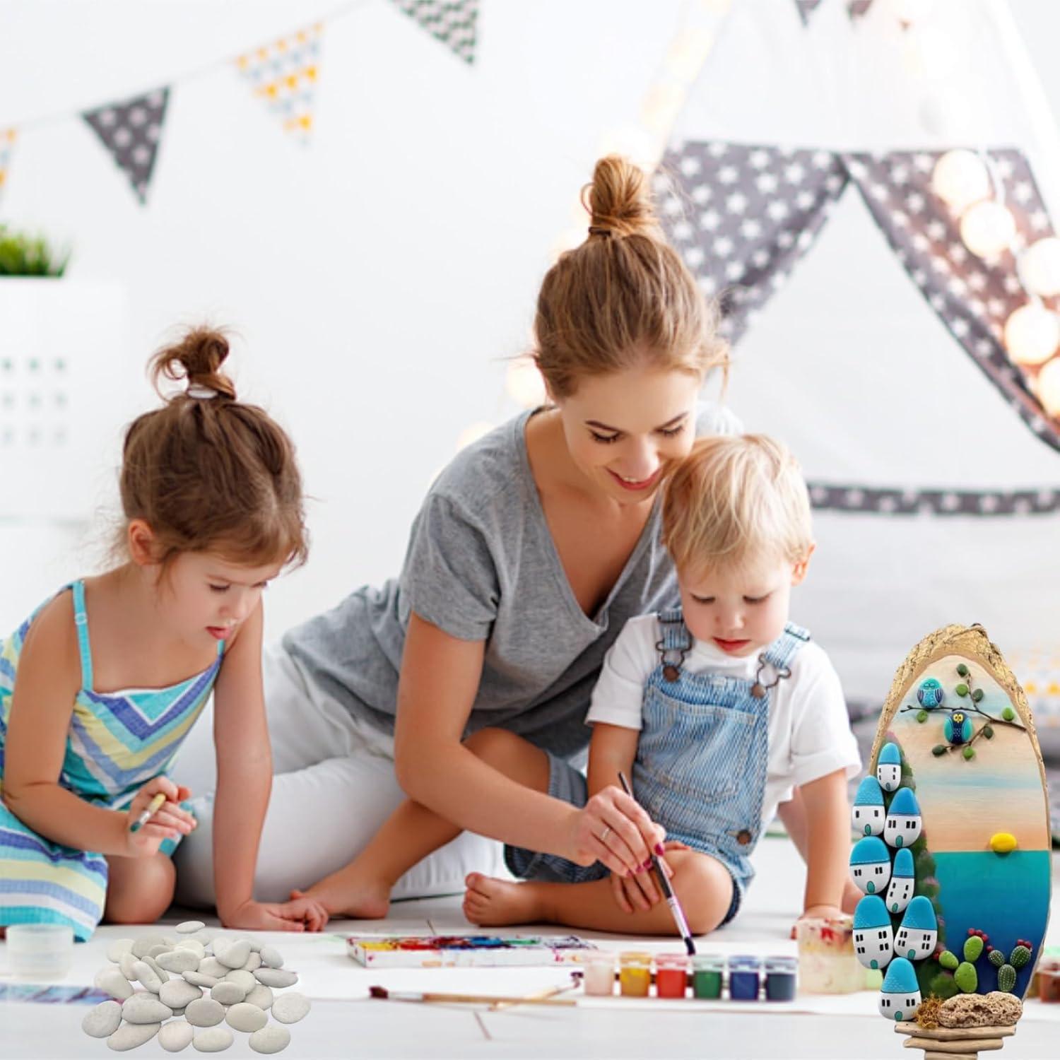 30 Piedras Blancas para Pintar Meilala 2.54cm-3.81cm DIY